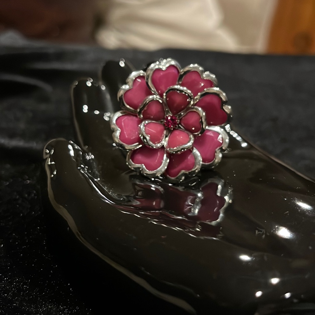 Pink Floral Fashion, Ring, Adjustable One Size Fits Most